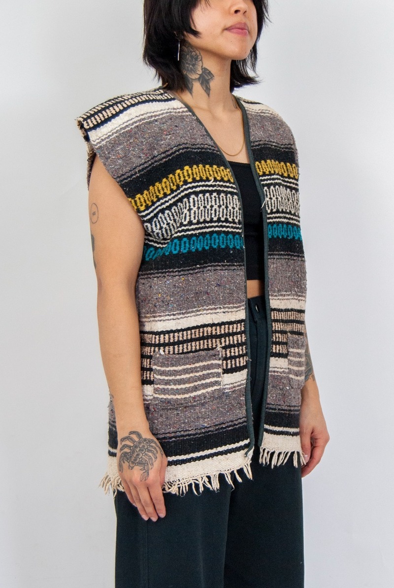 70s mexican blanket vest | Garmentory