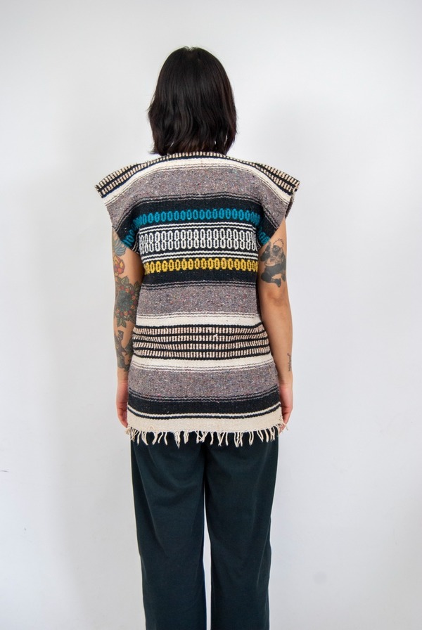 70s mexican blanket vest