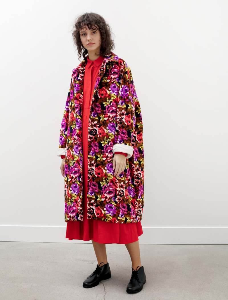 Casey Casey Womens Big Blobby Coat - Velour Flowers | Garmentory