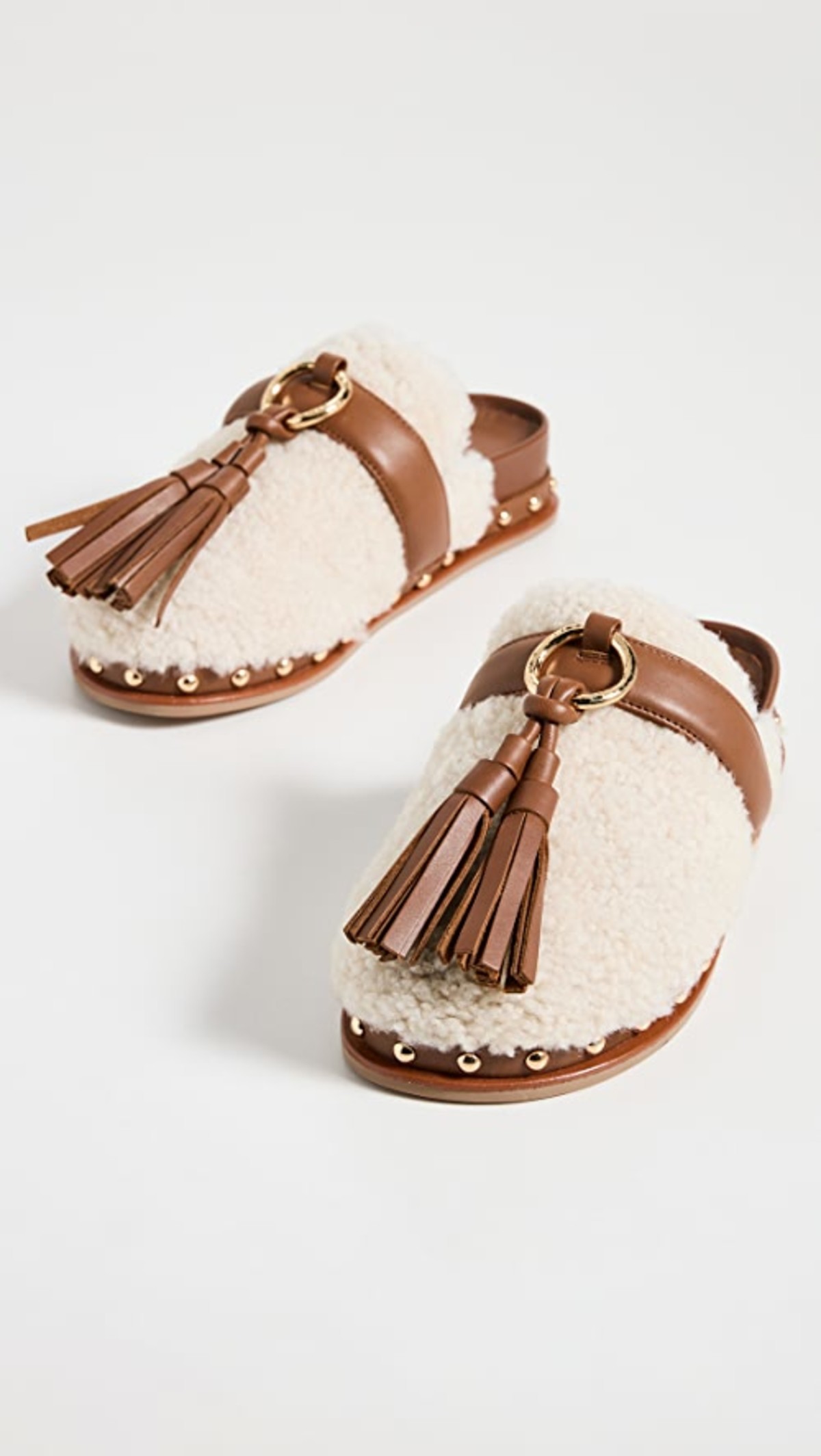 Ulla Johnson Ruby Shearling Slide - Cream | Garmentory