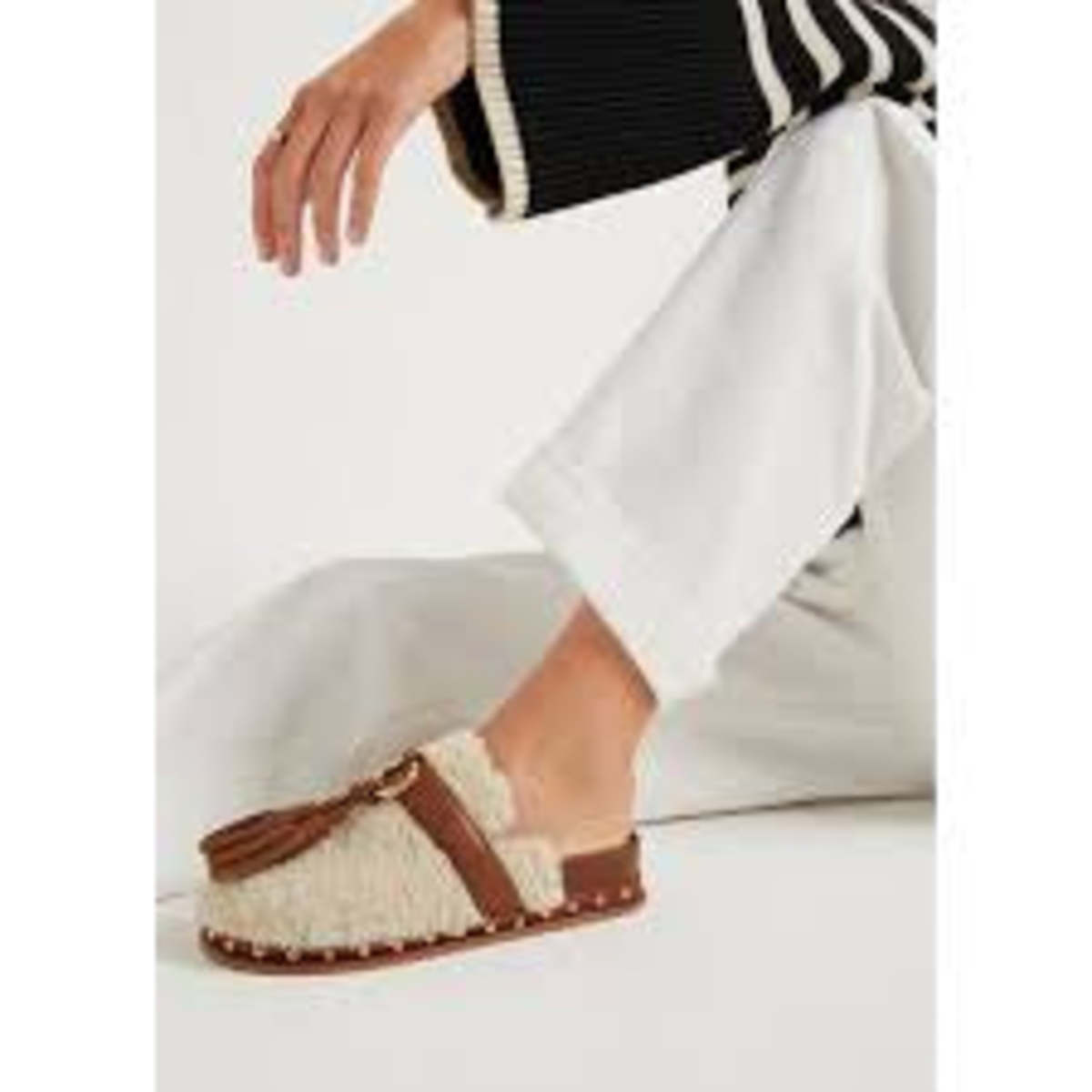 Ulla Johnson Ruby Shearling Slide - Cream | Garmentory