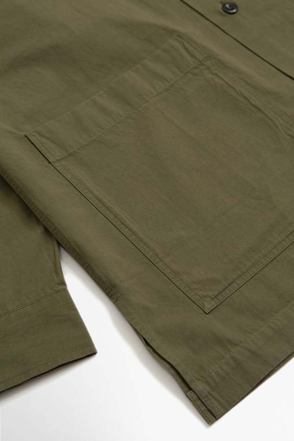 Margaret Howell Dry Cotton Poplin Chore Shirt - Khaki