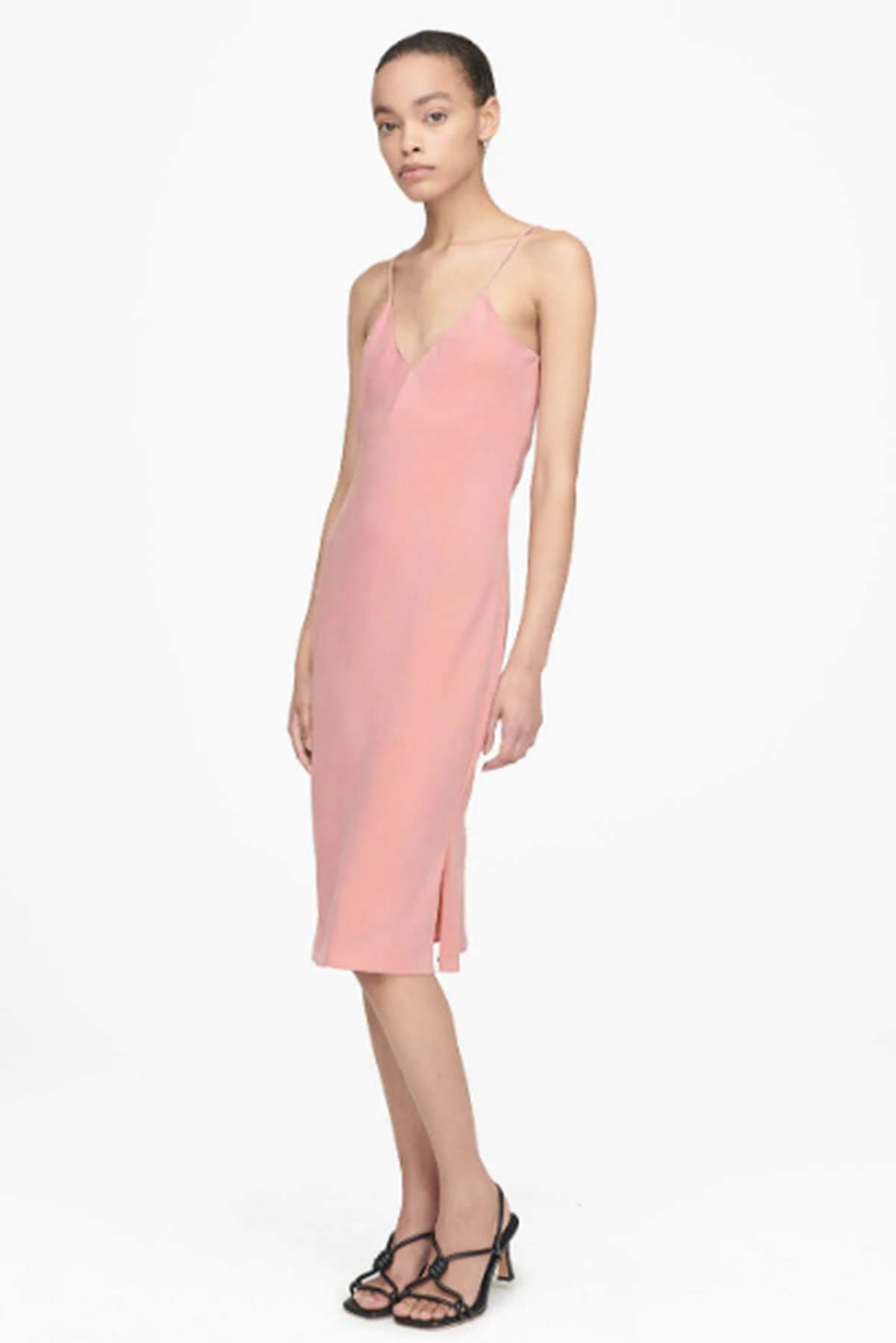 open lace back dress Acid Pink Lace-Trim Mini Slip Dress