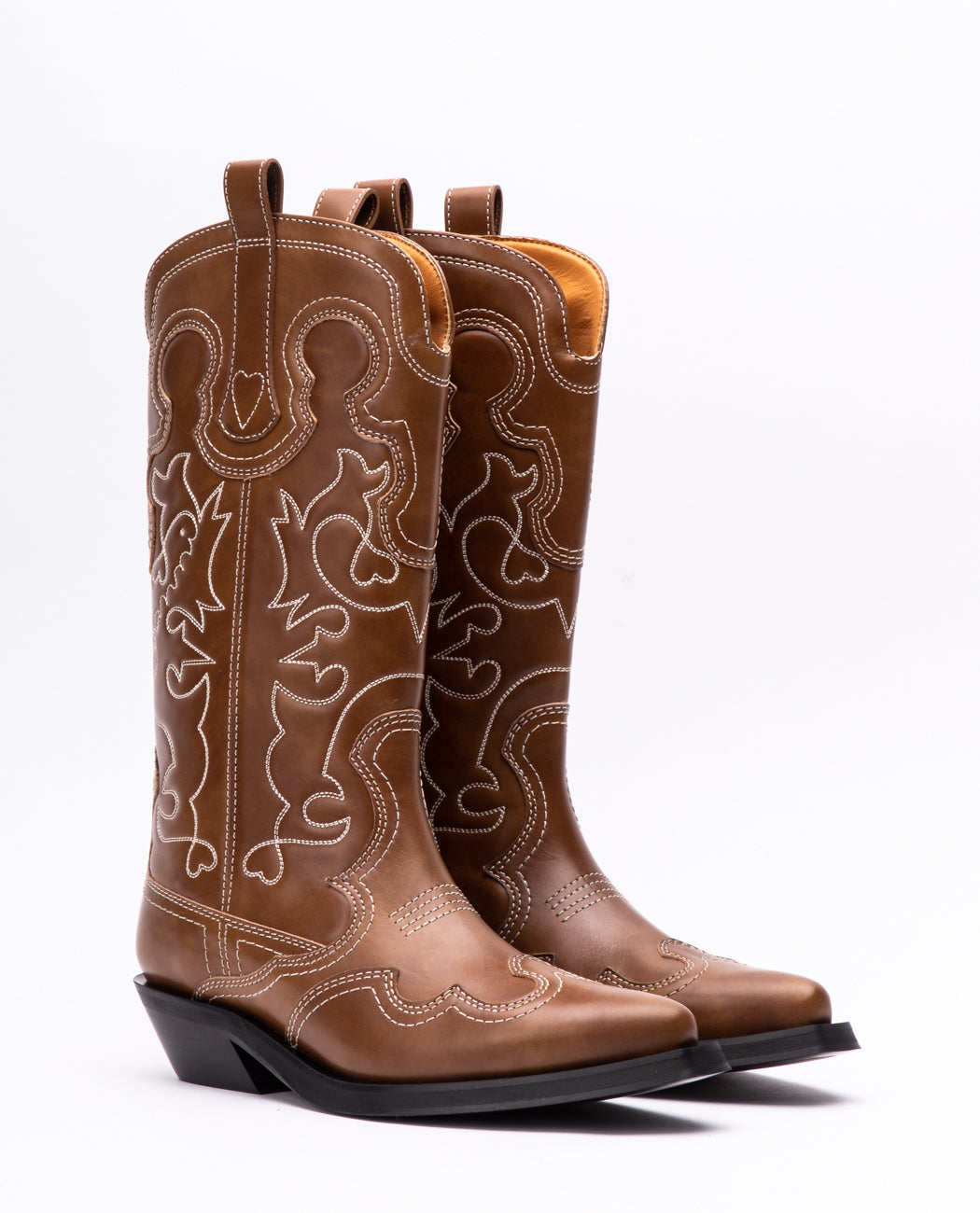 Ganni Ganni Mid Shaft Embroidered Western Boots main image 0