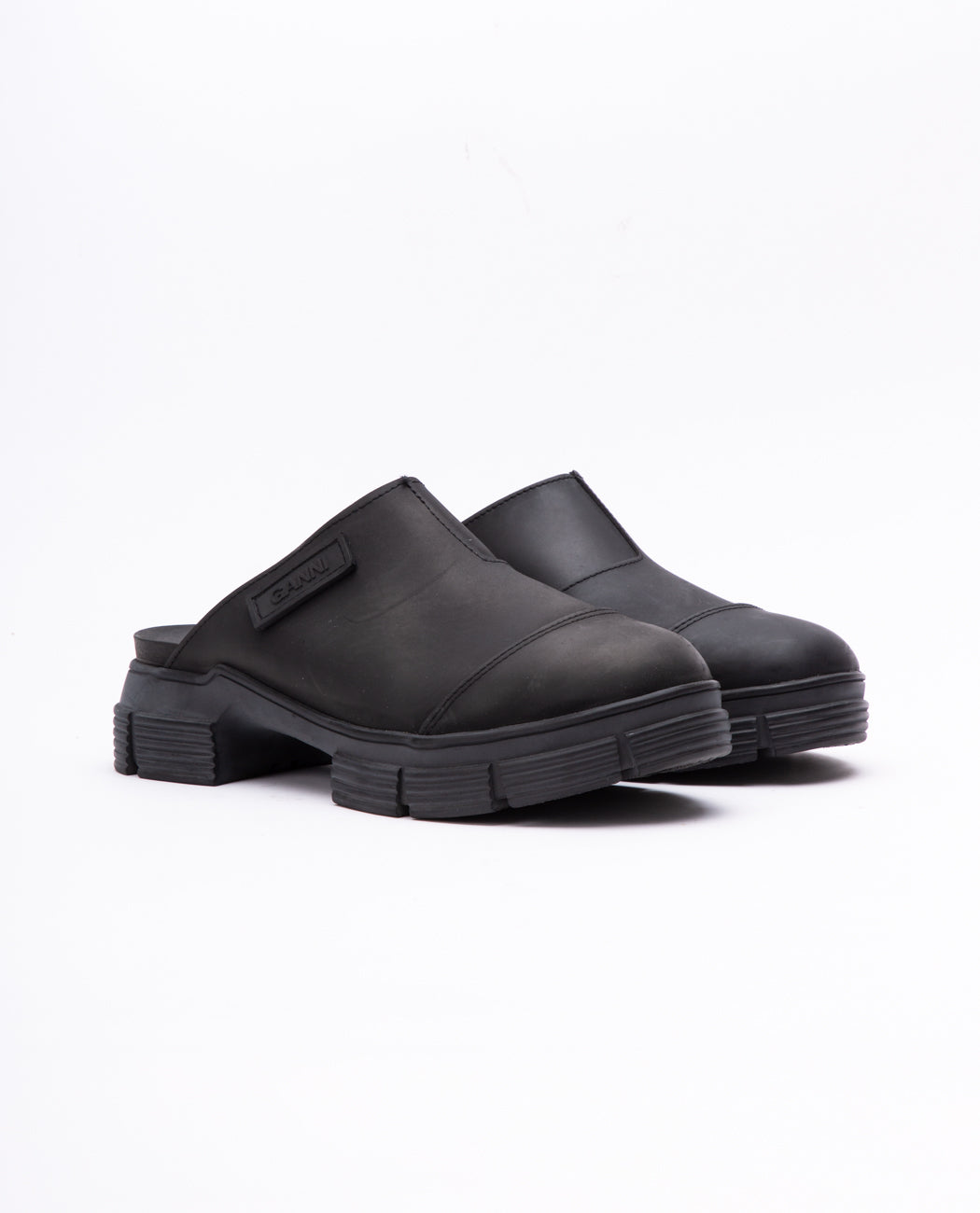 【美品】GANNI ブラック ミュール 38 Recycled-Rubber-City-Mule-