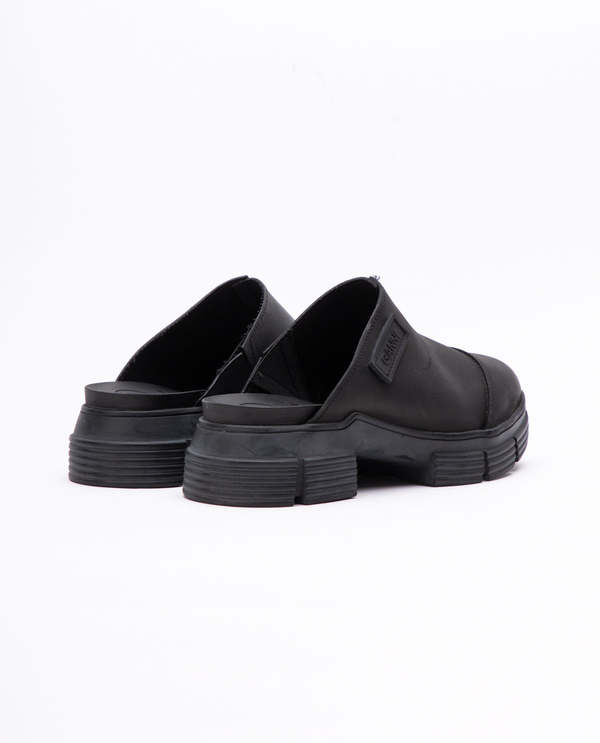 Ganni Recycled Rubber City Mule - Black | Garmentory