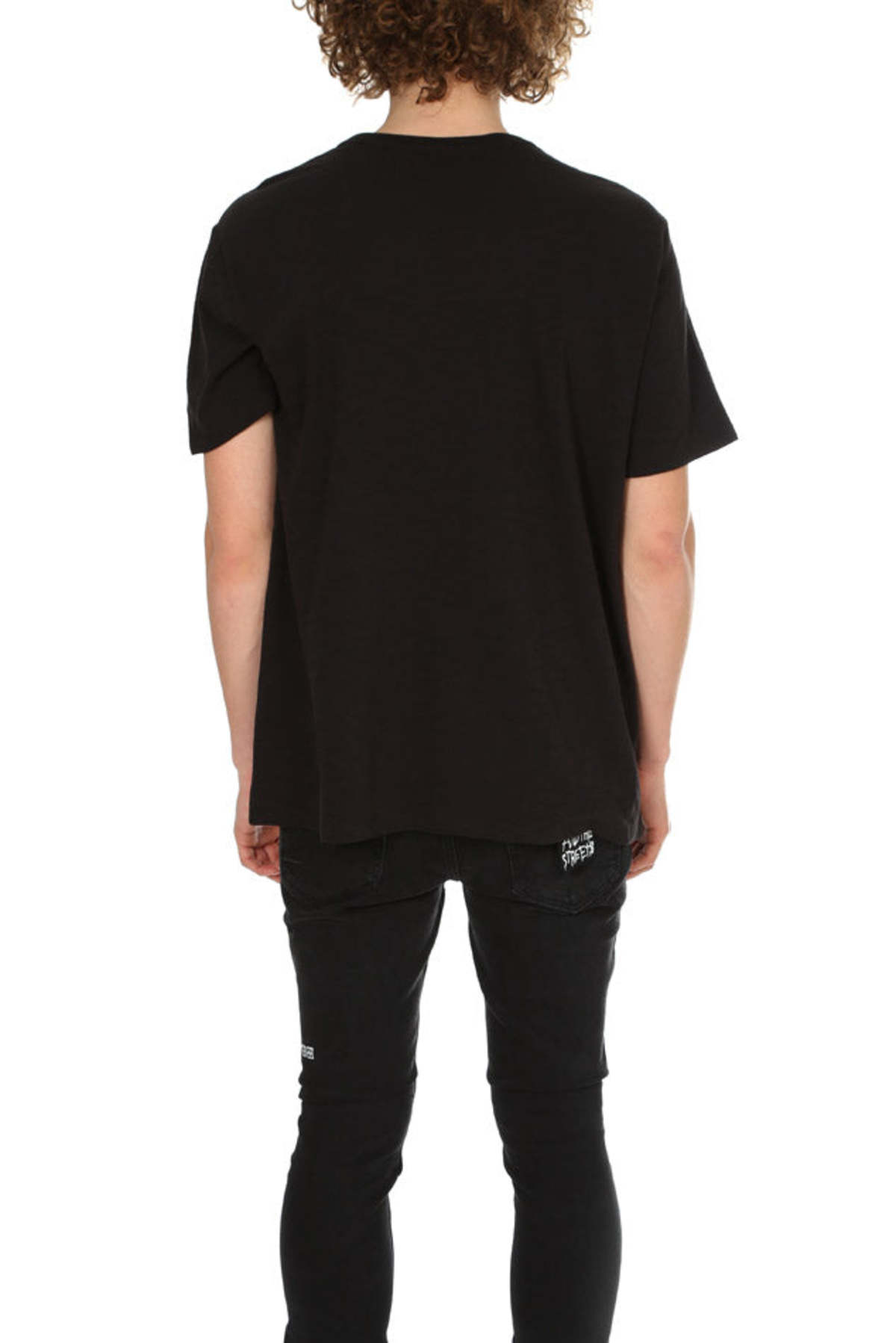 Vince SS Slub V Neck Tee - Black - Image 3 of 4