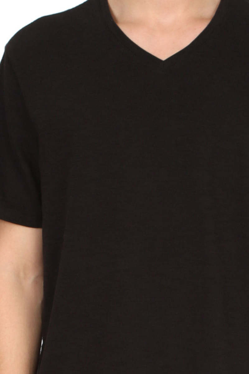 Vince SS Slub V Neck Tee - Black