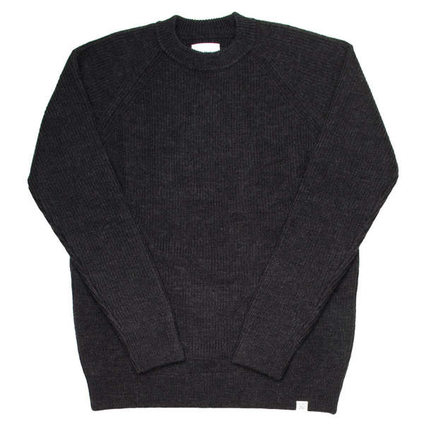 Norse Projects Roald Cotton Wool Sweater Charcoal Melange Garmentory