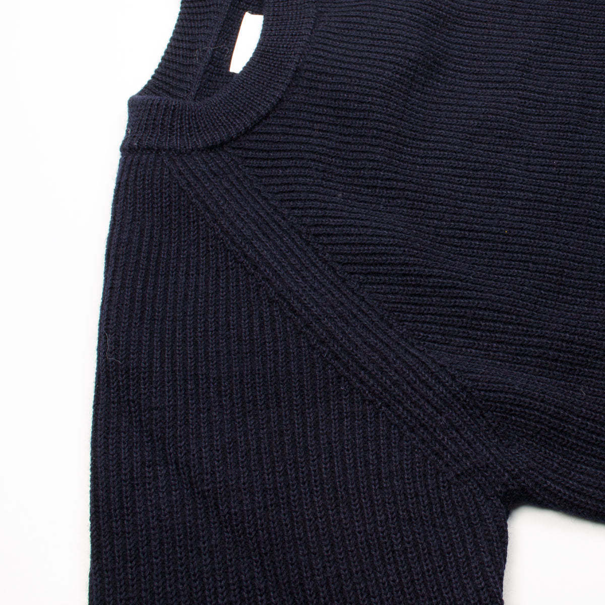 Norse Projects Roald Wool Cotton Rib Sweater - Navy - Image 2 of 4