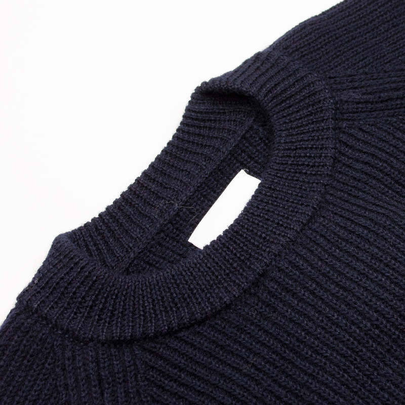 Norse Projects Roald Wool Cotton Rib Sweater - Navy