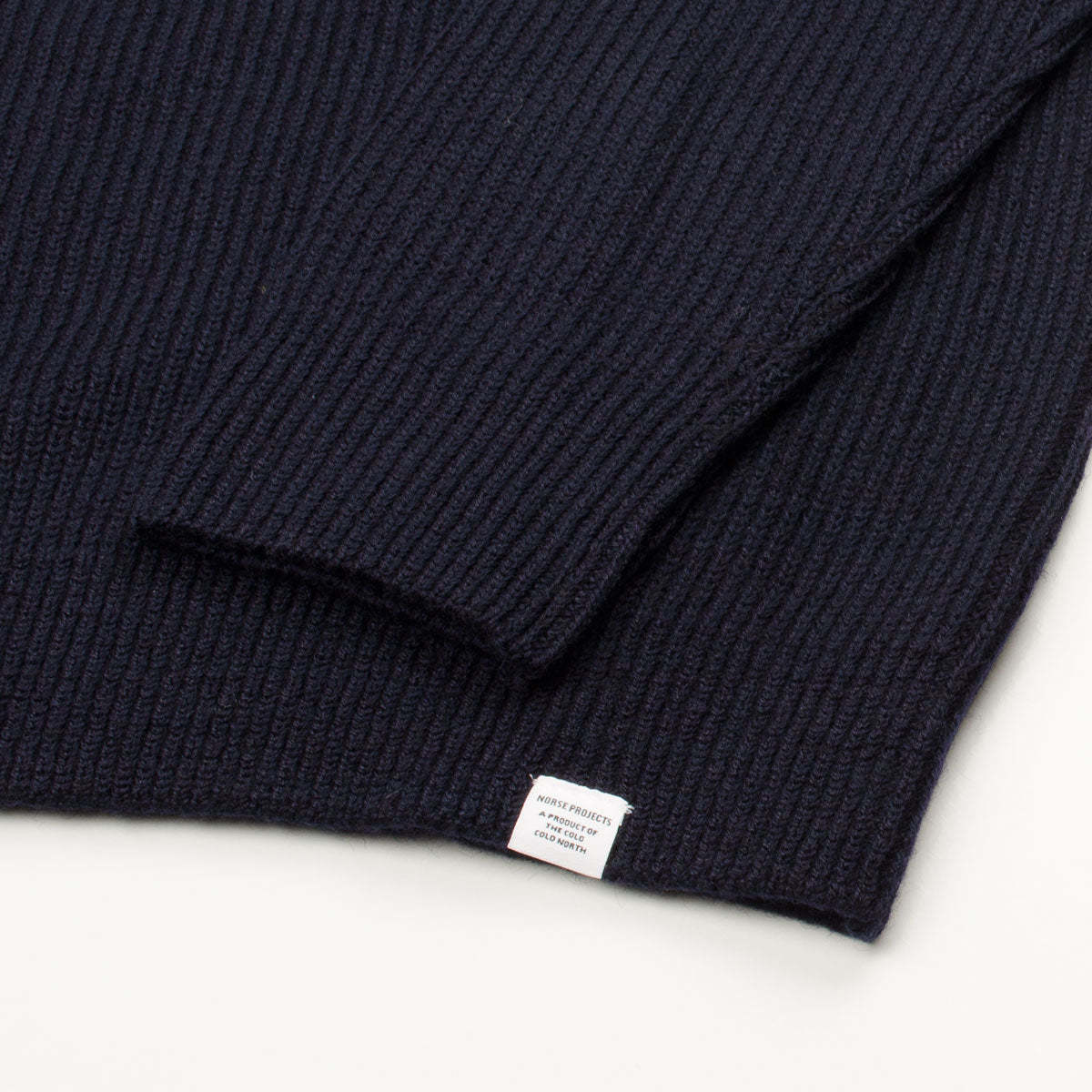 Norse Projects Roald Wool Cotton Rib Sweater - Navy - Image 4 of 4