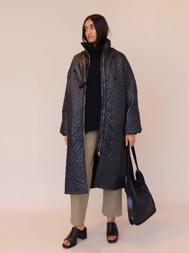 Moon River Quilted Padded Jacket - Black