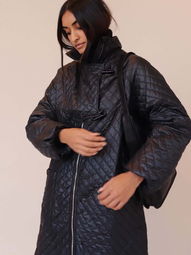 Moon River Quilted Padded Jacket - Black