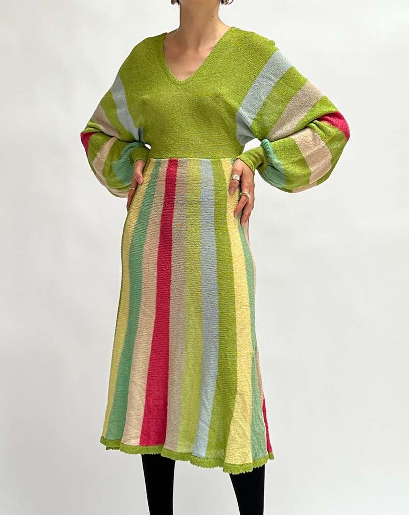 two piece knit dress set Brenda Knit Two-Piece Set- Light Blue Floral main image 0