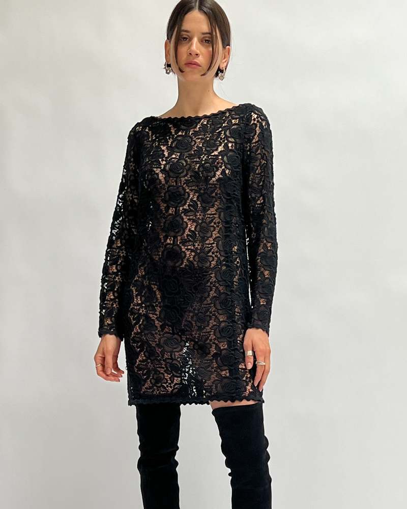 Blumarine Lace Dress - Black on Garmentory