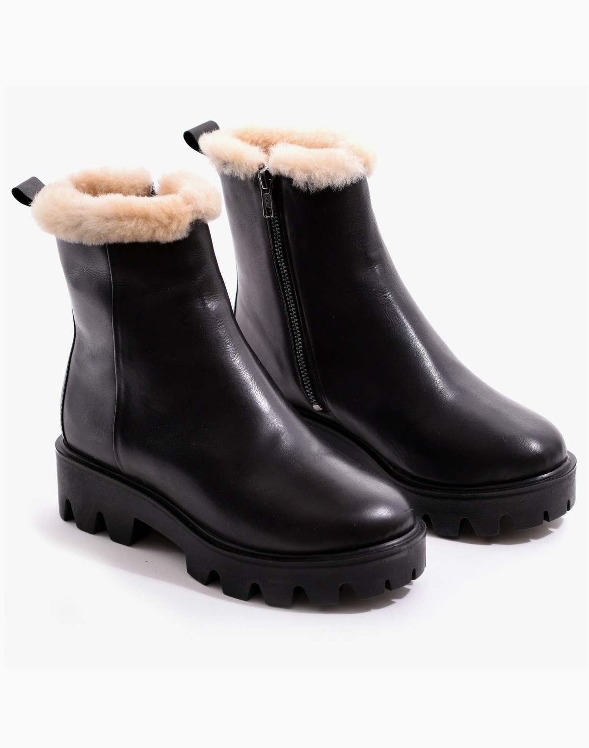 Ariana Bohling Mani Shearling Lined Ankle Bootie - Black - Image 1 of 2