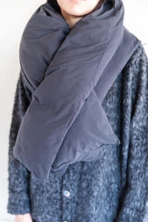 Studio Nicholson PLUME PADDED SCARF - BLACK | Garmentory