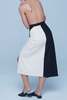 baaby Two Tone Split Skirt - Black/Cream - Thumbnail 1