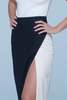 baaby Two Tone Split Skirt - Black/Cream - Thumbnail 5