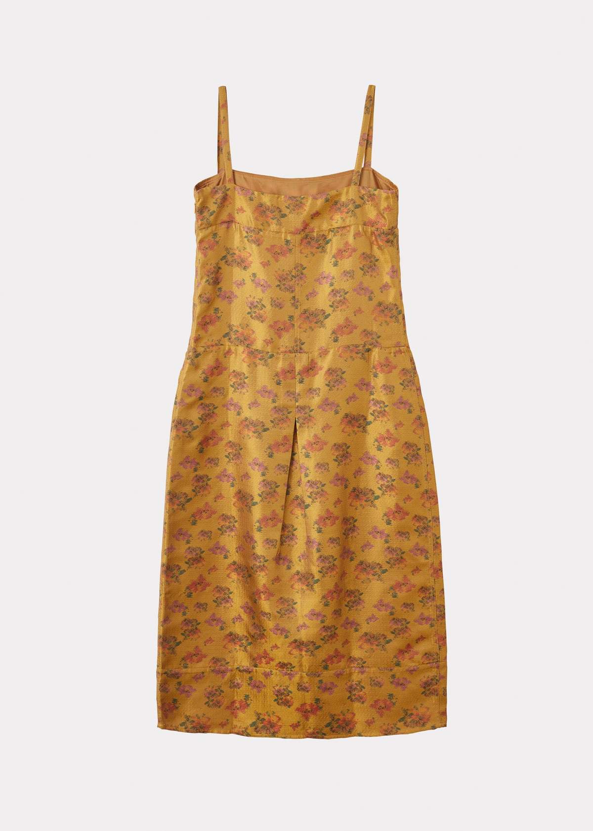 Caramel WOMAN A LINE SLIP DRESS - GOLD FLORAL JACQUARD | Garmentory