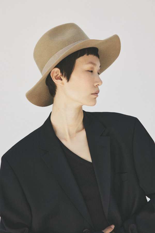 Janessa Leone Luca Packable Wool Hat - Wheat | Garmentory display picture 3