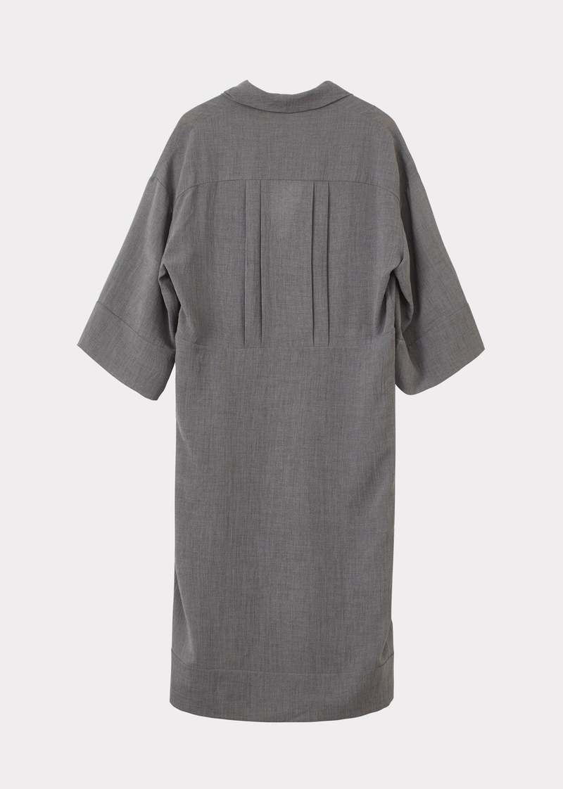 Caramel Fold Dress - Grey
