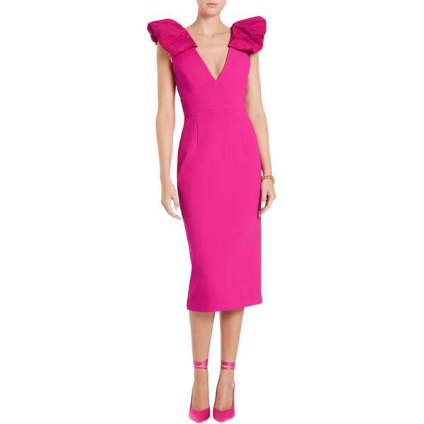 rebecca vallance hot pink dress REBECCA VALLANCE Cupids Bow Midi Dress