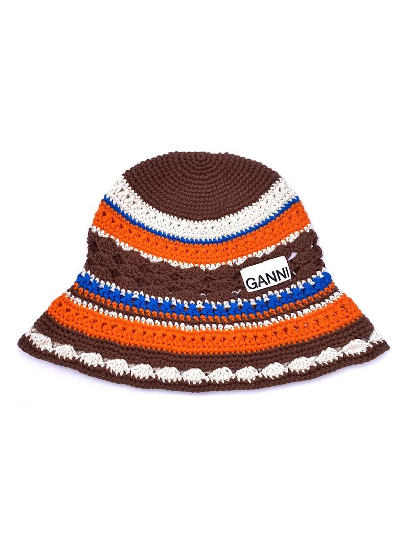 【関税＆送料込み】Ganni Bucket Hat In Crochet Ganni Crochet Bucket Hat - Black | Garmentory
