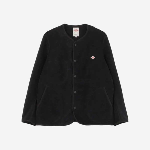 Danton Fleece Collarless Jacket - Black | Garmentory