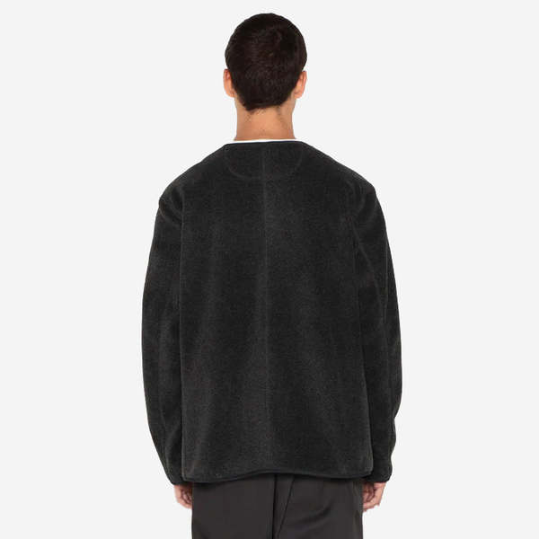 Danton Fleece Collarless Jacket - Black | Garmentory