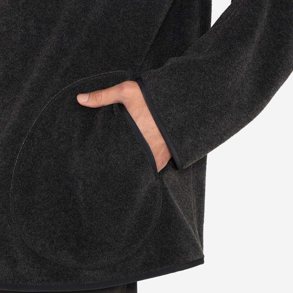 Danton Fleece Collarless Jacket - Black | Garmentory