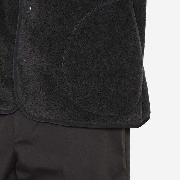 Danton Fleece Collarless Jacket - Black | Garmentory