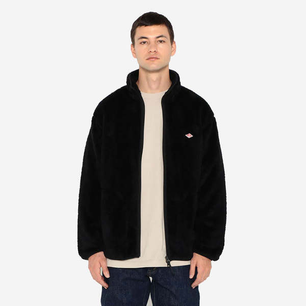 Danton High Pile Stand Collar Jacket - Smoke Blue | Garmentory