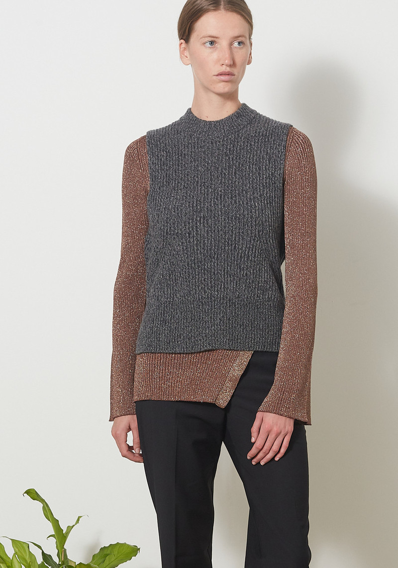 Ganni Structured Rib Knit Vest Phantom