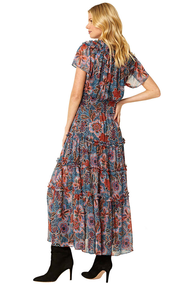 MISA Suki Dress - Blue/Red Multi | Garmentory