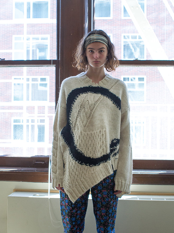 Maison Margiela MM6 House Sweater - Natural/Black | Garmentory