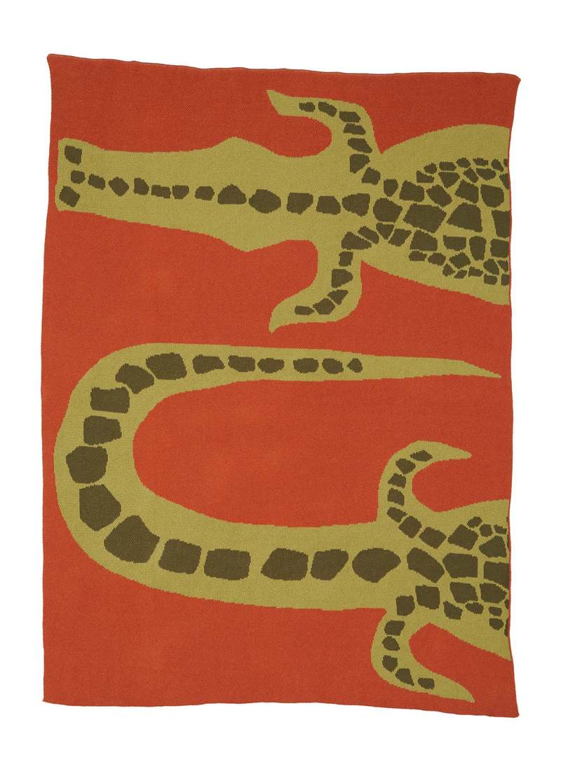 Cold Picnic Crocodile Knit Blanket