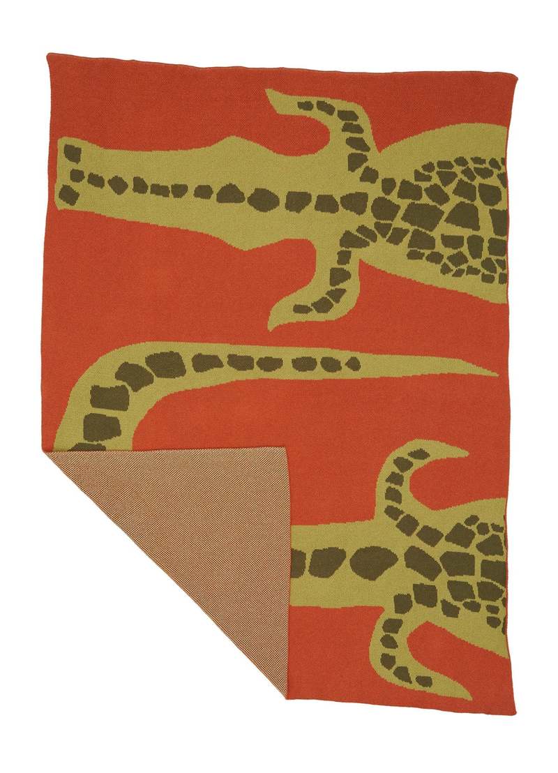 Cold Picnic Crocodile Knit Blanket - Thumbnail 3