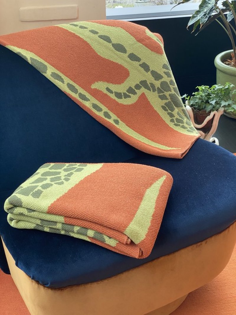 Cold Picnic Crocodile Knit Blanket - Thumbnail 5