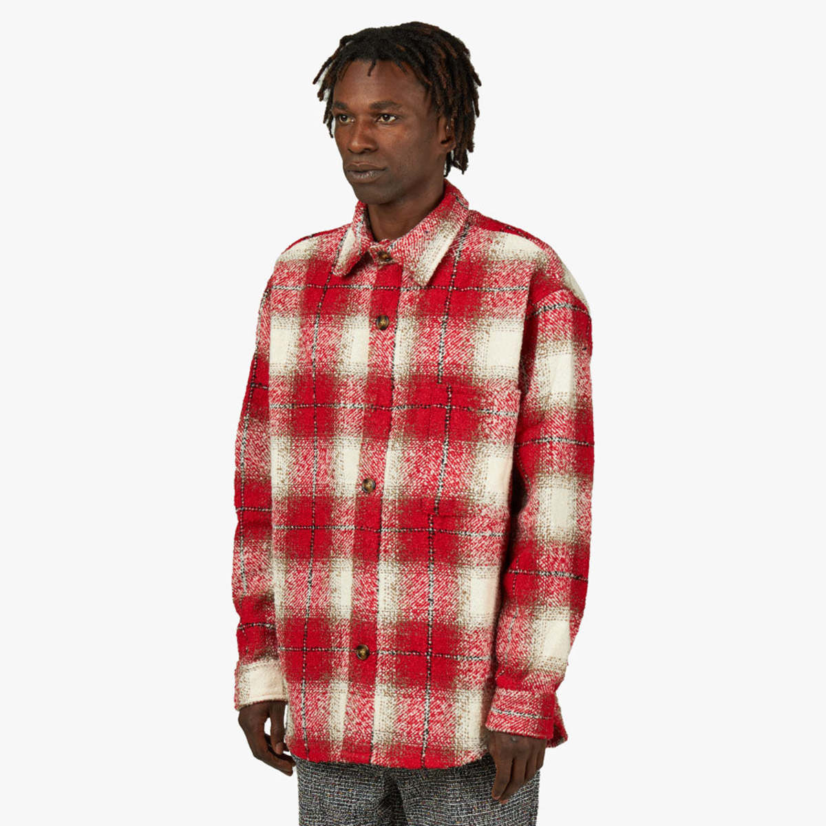 シャツ FUCKING AWESOME Heavy Flannel Overshirt Fucking Awesome Heavy Flannel Overshirt - Red/White | Garmentory