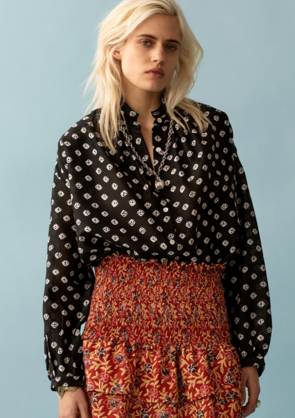 Alix Of Bohemia Kiki Silk Blouse Black Licorice Garmentory