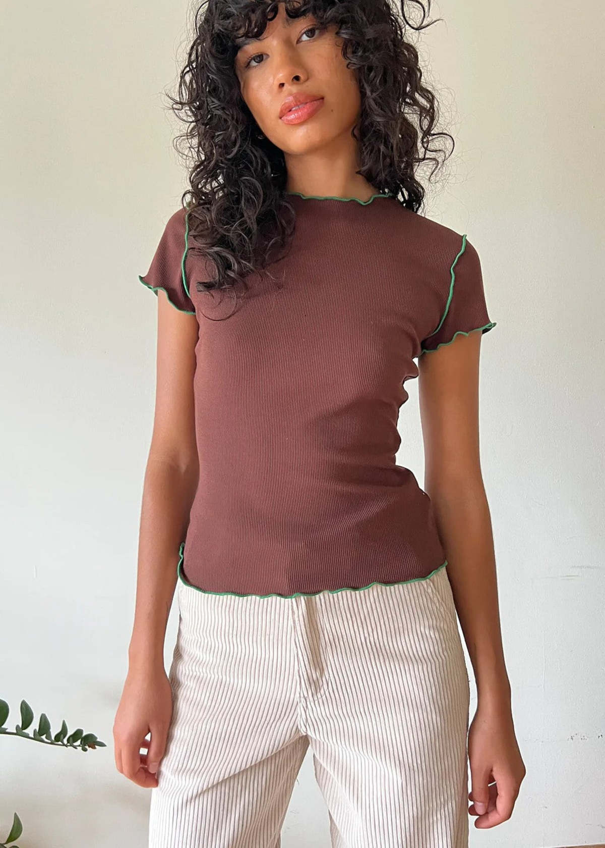 Lisa Says Gah Ellen Tee - Brown/Green - Image 1 of 7