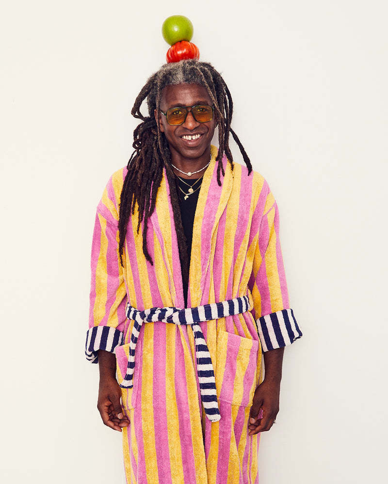 Dusen Dusen  Bathrobe NEW Stripes