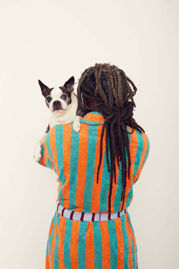 Dusen Dusen  Bathrobe NEW Stripes