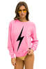 Aviator Nation Bolt Crew Sweatshirt - Neon Pink/Black - Thumbnail 2