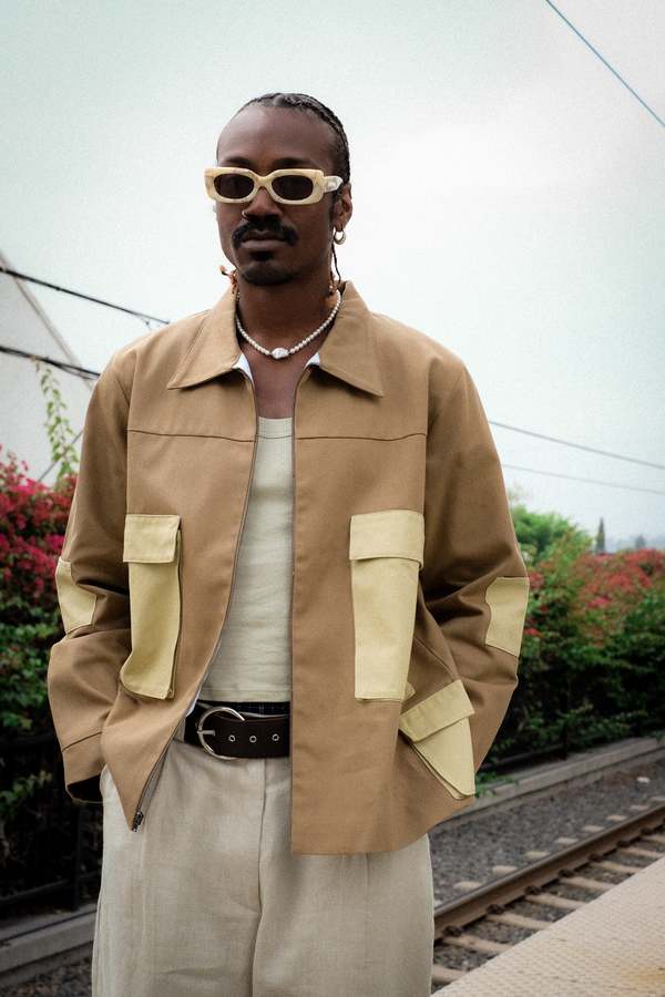 タートルポケットプルオーバー b-chad ベージュ Beige Linen and Lyocell Hopsack Bedford Jacket - Custom Fit
