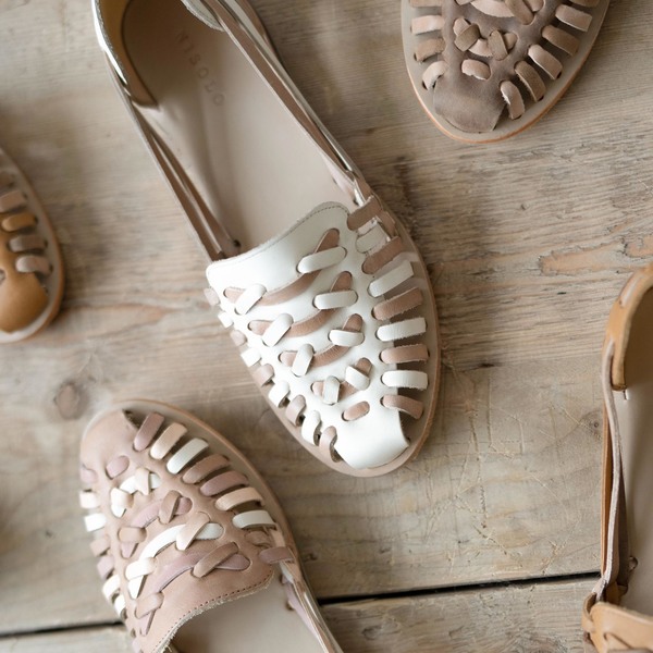 Women's Huarache Sandal Bone/Almond Colorblock Garmentory