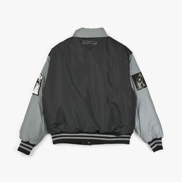 Fucking Awesome Reflective Varsity Puffer Jacket - Black Multi