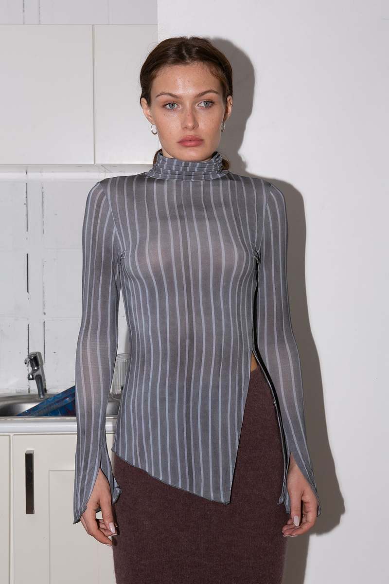 paloma wool グレー ハルターネック ビスチェ Paloma Wool Husk Mock Neck Cap Sleeve Alpaca Blend Sweater
